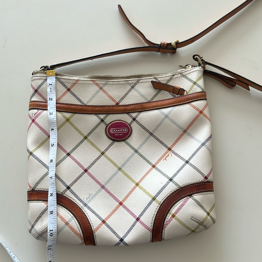 Coach plaid cross body bag